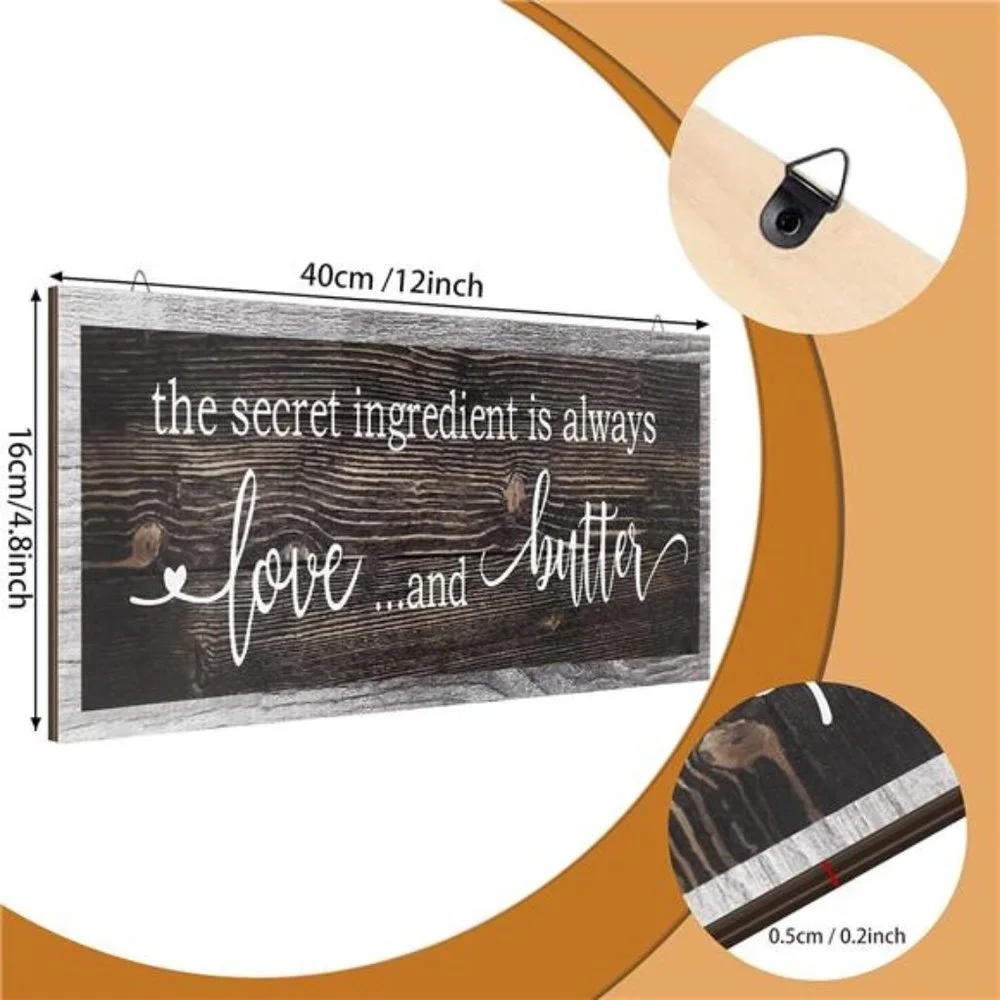 Wall Decor | The Secret Ingredient Is Always Love And Butter Sign Funny ...